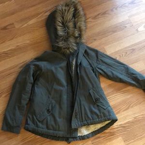Bethany Mota army green coat